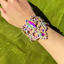 Belly Dance Bracelet Wrist Cuffs Sparkling Wristband for Stage Performance