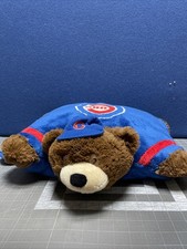 MLB Major League Baseball Chicago Cubs Pillow Pets Bear 18" X 18  Red Blue