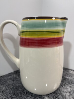 Retired Santa Fe Large Ceramic Pitcher, designed by Bobby Flay, 10   Tall. New