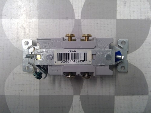 Cooper CR20GY 20A 125V Commercial Grade Duplex Receptacle, Gray *Free Shipping* - Picture 5 of 5