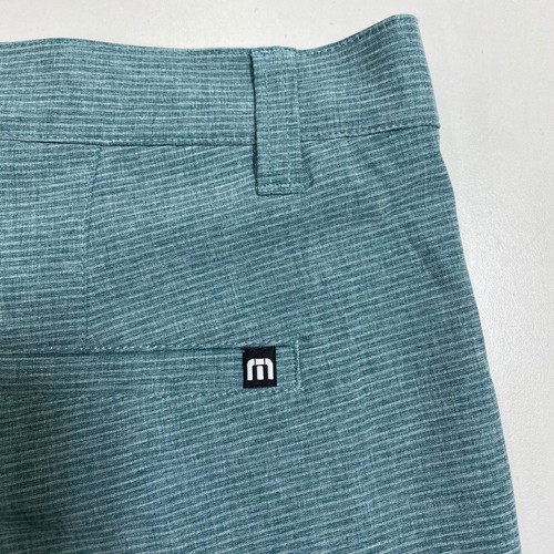 Travis Mathew Sand Harbor Shorts Golf Chino Mens 38 Teal Stretch Zip 1MW397 - Picture 4 of 12