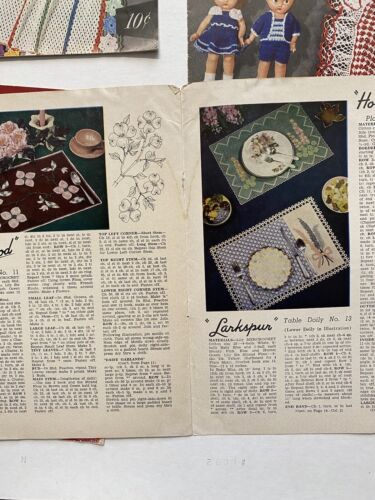 9 revistas/folletos de ganchillo vintage 1940-50 para hacer dinero/portavasos/regalos/ - Imagen 7 de 8