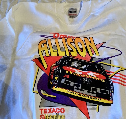Davey Allison Texaco Havoline XL weiß Sweatshirt NASCAR Made in USA - Bild 3 von 5