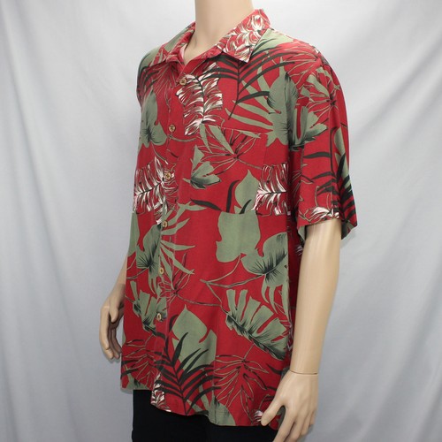 Camisa Hawaiana Caribbean Piña XL Botones Rojo Coco Bolsillo Seno Aloha - Imagen 6 de 11
