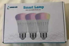 3x RGB LED Smart Bulb Dimmable Light Bulb, Wi-Fi Compatible With Alexa & Google