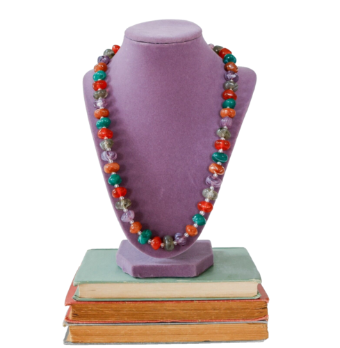 Vintage Women Nugget Bead Necklace 24" Boho Retro Art Teacher Grandmacore - Picture 2 of 13