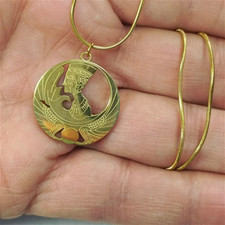 Elegant gold-plated Nefertiti pendant inspired by ancient Egyptian art