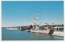 Postal de barco de la Marina de los Estados Unidos construcción naval en Bath Iron Works Navy S2666