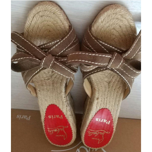 Christian Louboutin エスパドリーユ 2118424D0025 Christian Louboutin Wedge Sandals Espadrilles Size 5 VG cond