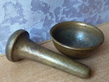 RARE ANTIQUE VINTAGE BRONZE Collectible MORTAR BRONZE small PESTLE 