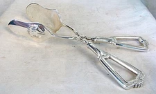 DANISH SILVER SERVING TONGS DANISH MODERN PIERCED c.1920