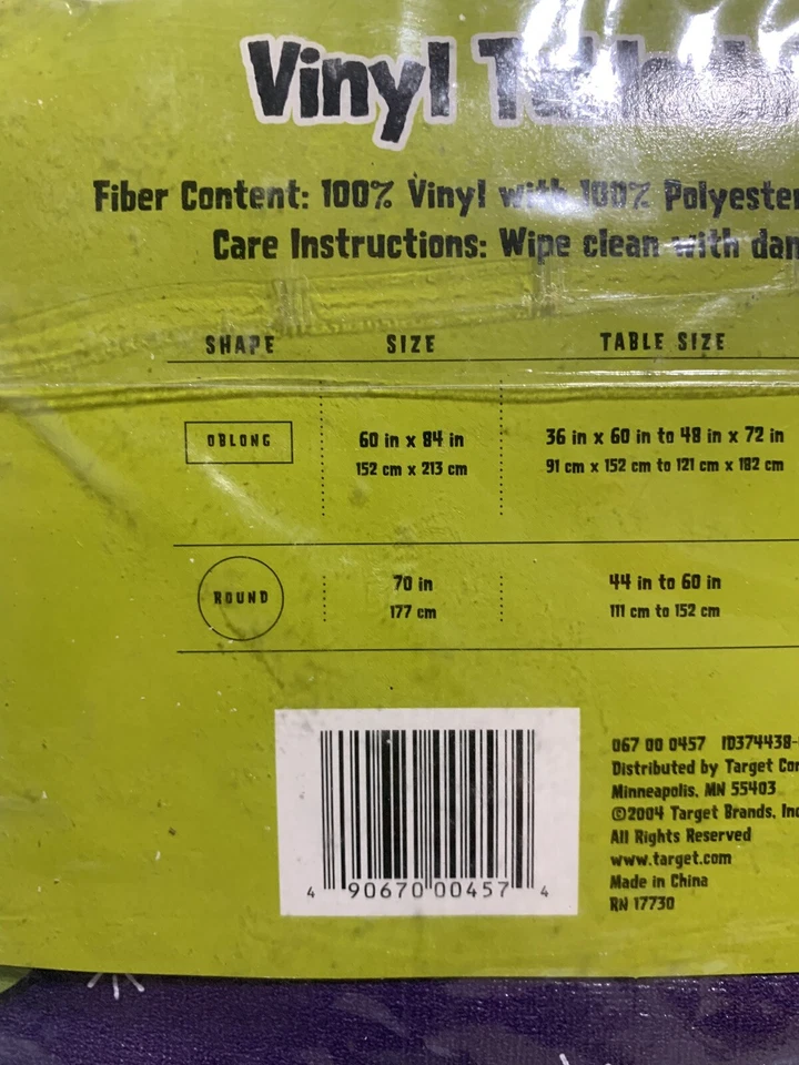 Vintage 2004 Target Tablecloth Halloween Ghost Owls Bats Oblong 60"x84” NEW - Image 4 of 4
