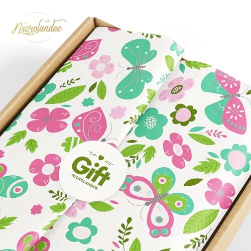  Mother's Day Tissue Wrapping Paper, 24 Sheets Green Art Tissue Light Green