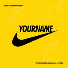 🔥 CUSTOM NAME Iron-On Transfer:! ✨Nike Swoosh