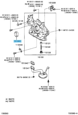 TOYOTA HIGHLANDER MCU20 01-10 Genuine Camshaft & Crankshaft Oil