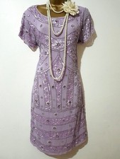 RISE 20'S STYLE GATSBY FLAPPER CHARLESTON BEAD SEQUIN EMBELLISHED DRESS SZ 10