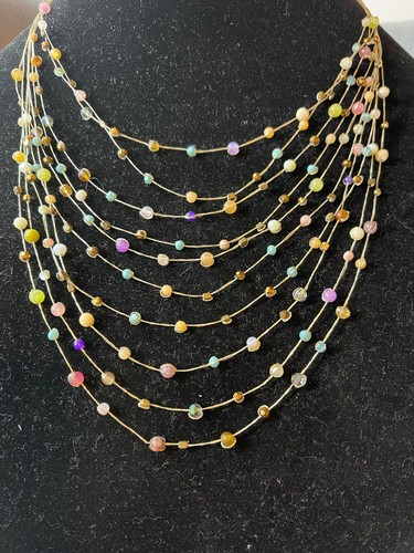 Marquet Reena - Handmade Silk and Stone Floating Necklace - Picture 2 of 4