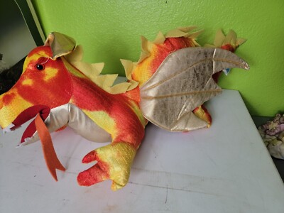 Large Red Yellow Gold Year Of The Dragon Plush Calplush Stuffed Toy 20'' Plushie