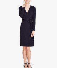 Ann Taylor Wrap Dress 8 Medium Jersey Long Sleeve Career Stretch Career Classic
