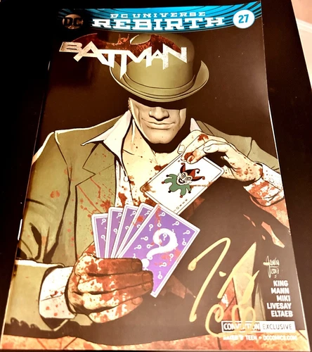 Tom King Clay Mann signed Batman #27 2017 SDCC foil cover variant DC comic book