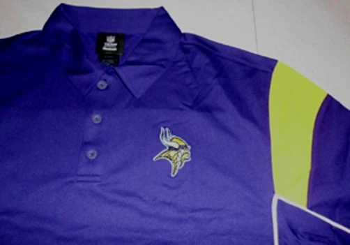 Camisa Polo Minnesota Vikings Victory Grande Bordado Logotipos Púrpura Reebok NFL Foto 3 de 4