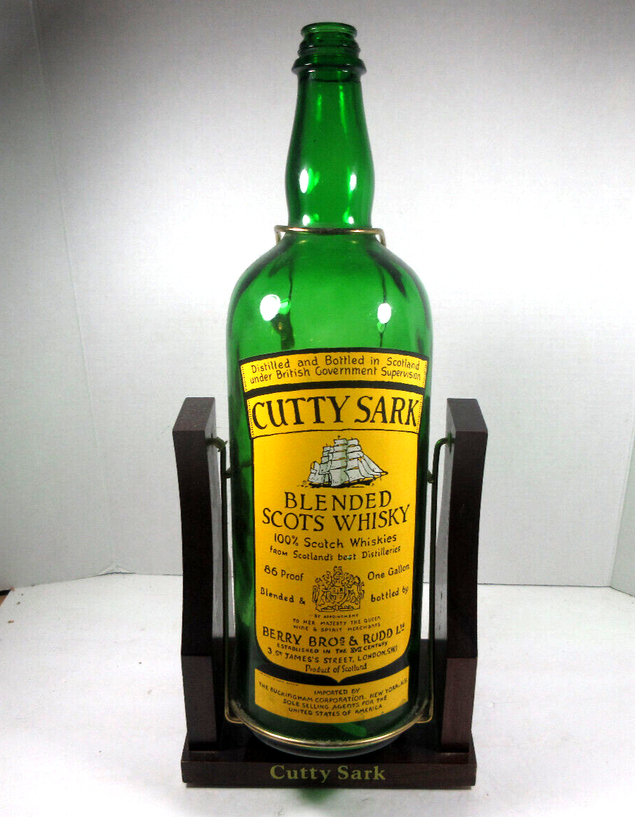 vintage Cutty Sark Whiskey promo ad gallon display swing pouring