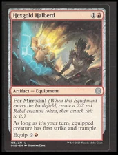 MTG Hexgold Halberd 136 Uncommon Phyrexia: All Will Be One Card CB-1-3-A-37