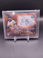 2019 Bowman Chrome Corbin Burnes ROY Favorites Orange Auto Rookie RC /25 A22