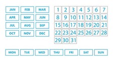 Whiteboard Calendar Magnet Bundle Date, Day of The Week, Month by DCM Solutions