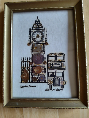 Certified Clock Pieces Collage Art Signed By L Kersh of London