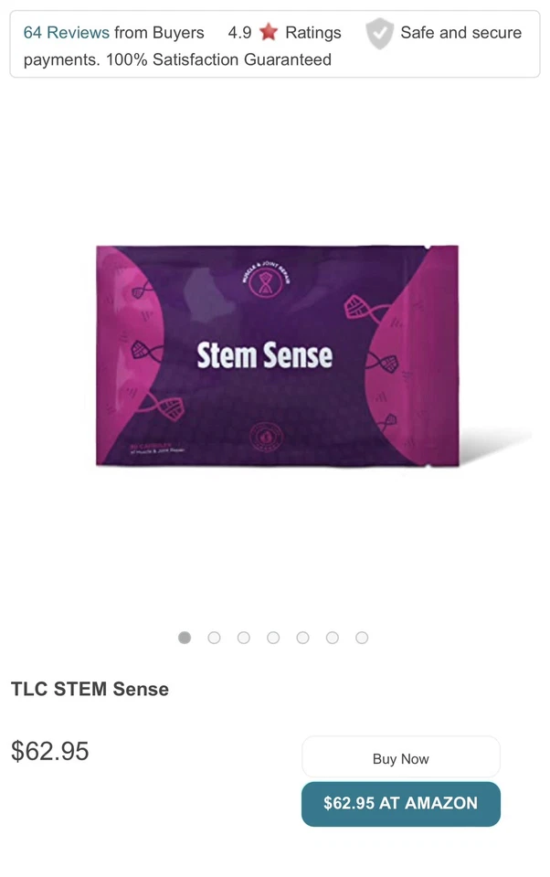 TLC Stem Sense: Suplemento de Células Madre, Soporte Muscular y Articular 60 Cápsulas Foto 4 de 4