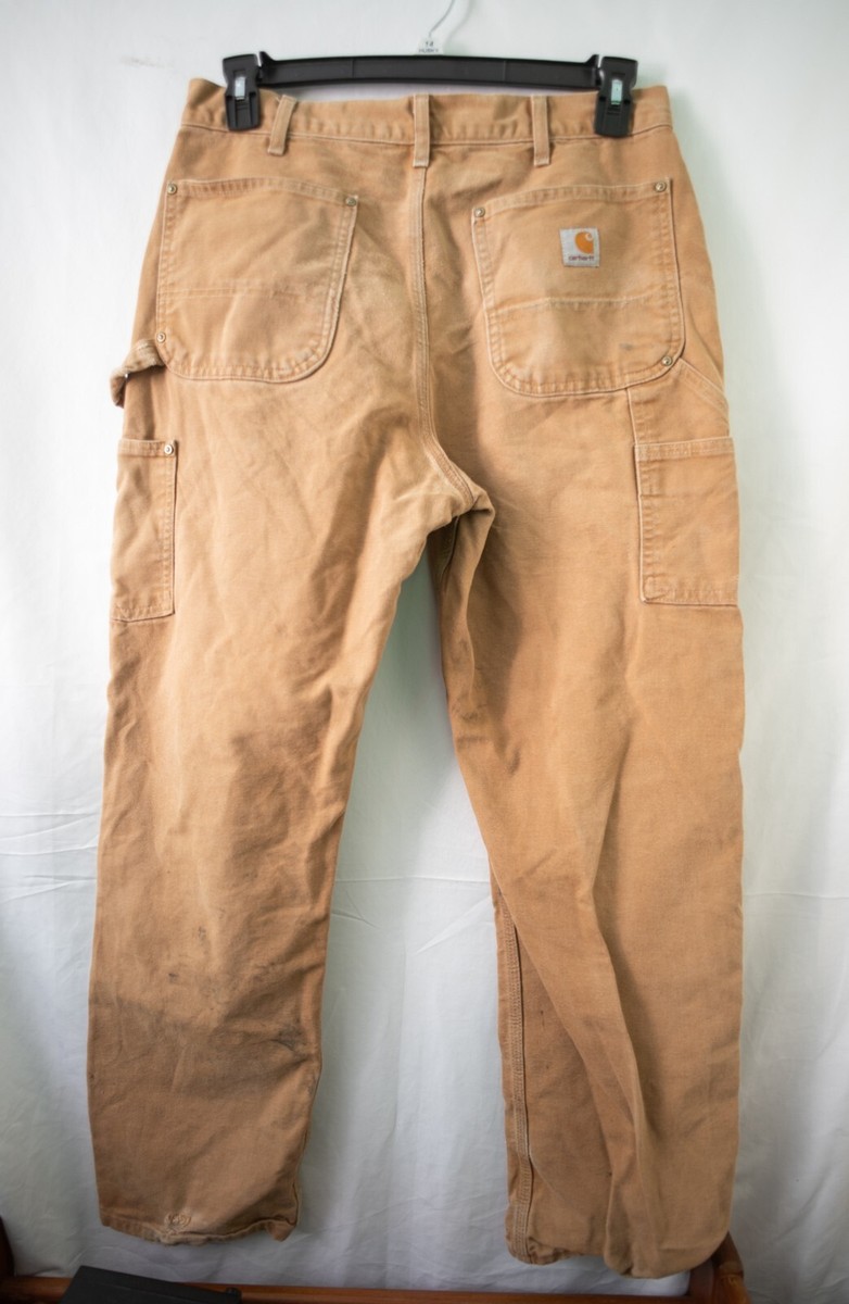 VTG Carhartt B01 BRN Double Knee Carpenter Pants 34 x 32
