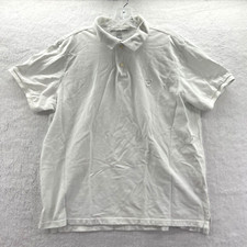 American Eagle Polo Shirt Mens Large White Short Sleeve Collared Cotton Preppy