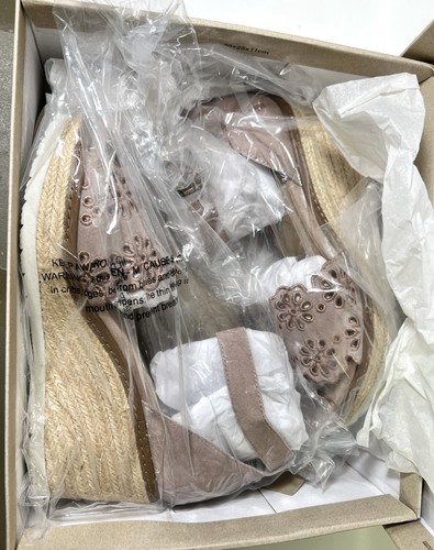 Nicole Nice Wedge Sandals Mauve 8.5 Suede Leather NEW IN BOX - Picture 8 of 8