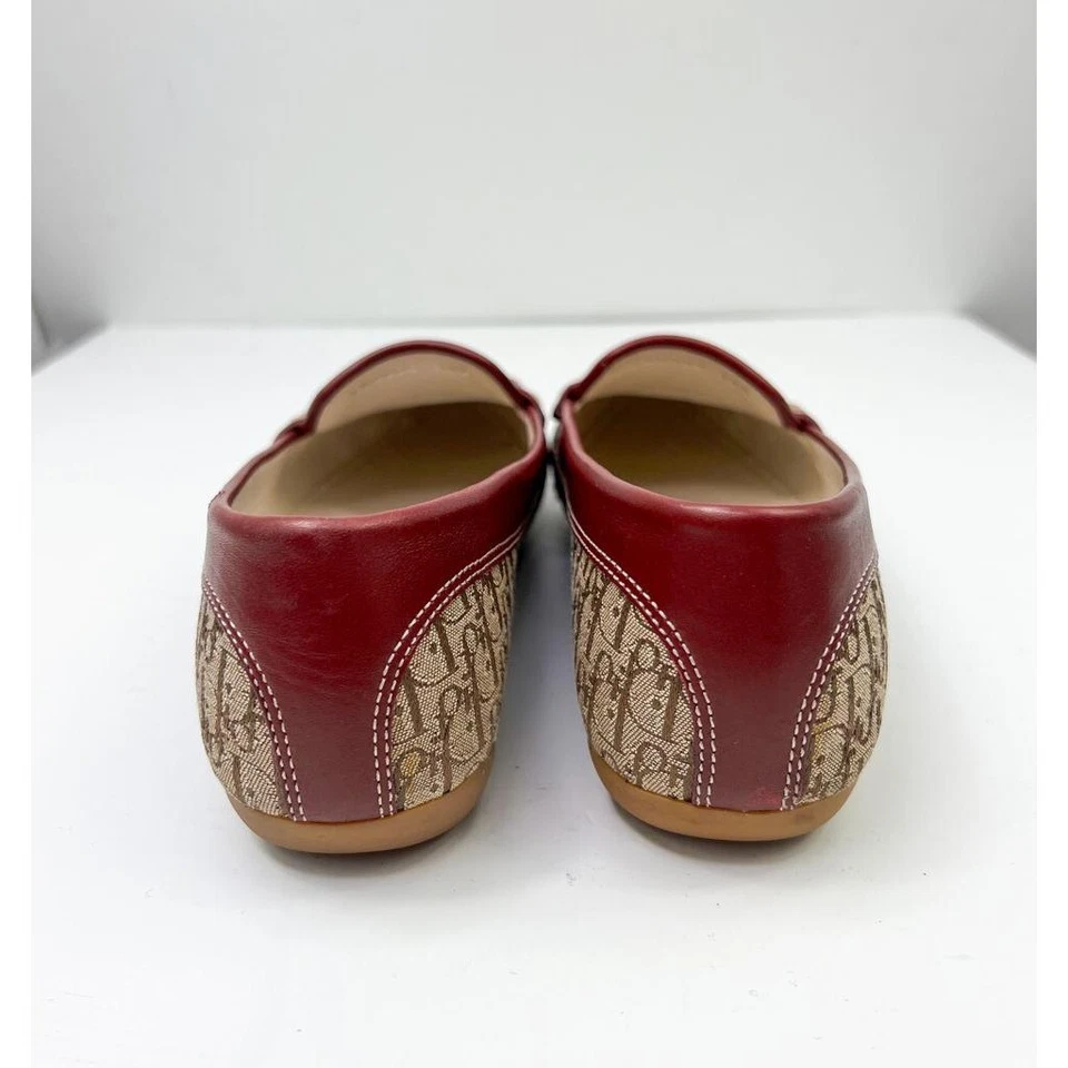 Мокасины Christian Dior бежевые Dior холщовые и красные из овечьей кожи размер 38,5 - Изображение 4 из 4