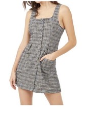 Free People Women's Medium Maxx Mini Shift Dress Midnight Combo NWT Tweed
