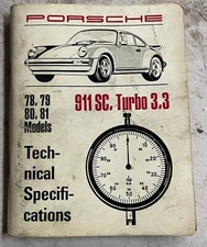 Porsche 1978-81 911SC 3.0 Turbo 3.3 tech spec booklet TECHNICAL SPECIFICATIONS