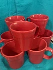Fiestaware  Set Of 8 Red Coffee Wide Brimmed Mugs