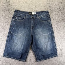 Vintage Rocawear Shorts Mens 42 Blue Cotton Denim Bermuda Baggy Faded Travel