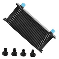 19 Row 10AN AN10 Aluminium Engine Transmission Oil Cooler Kit Black-19 Row