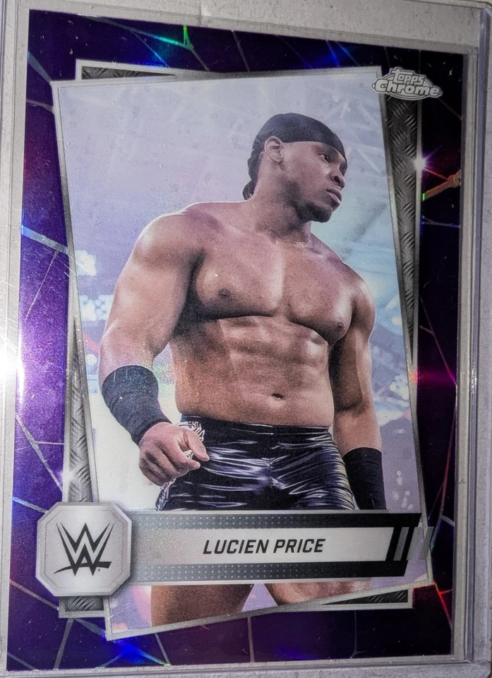 2025 Topps Chrome WWE - Lucien Price #161 Purple Geometric Refractor NXT - Image 2 of 4