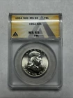 1954 50c Franklin Half-dollar MS 65 FBL  ANACS- Ready to ship