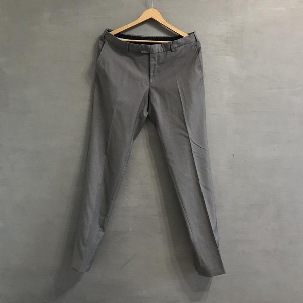 Men Cerruti Trousers Grey Wool 33 / L / 48