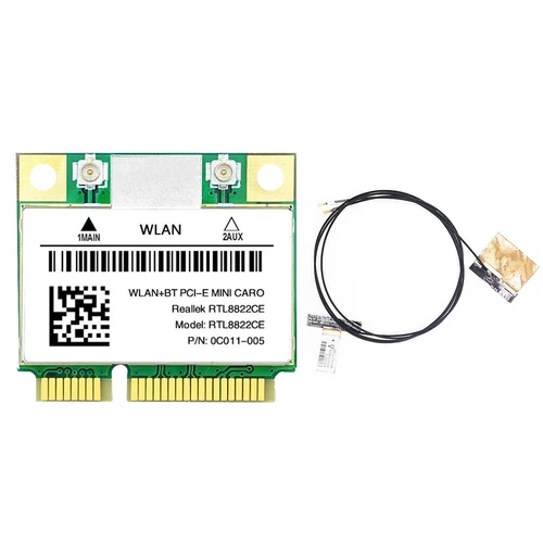 RTL8822CE WiFi Card+Antenna 2.4G+5Ghz Supporto Laptop/PC  10/11 K7Y93972