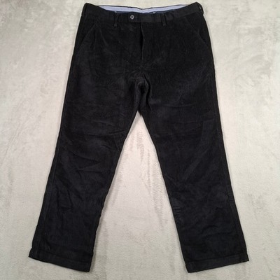 Samuel Windsor Trousers Mens W40 L29 Black Corduroy Smart Casual Classic Pants
