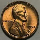 1954 Lincoln Wheat Cent — Uncirculated MS Red 🔥 Original Roll