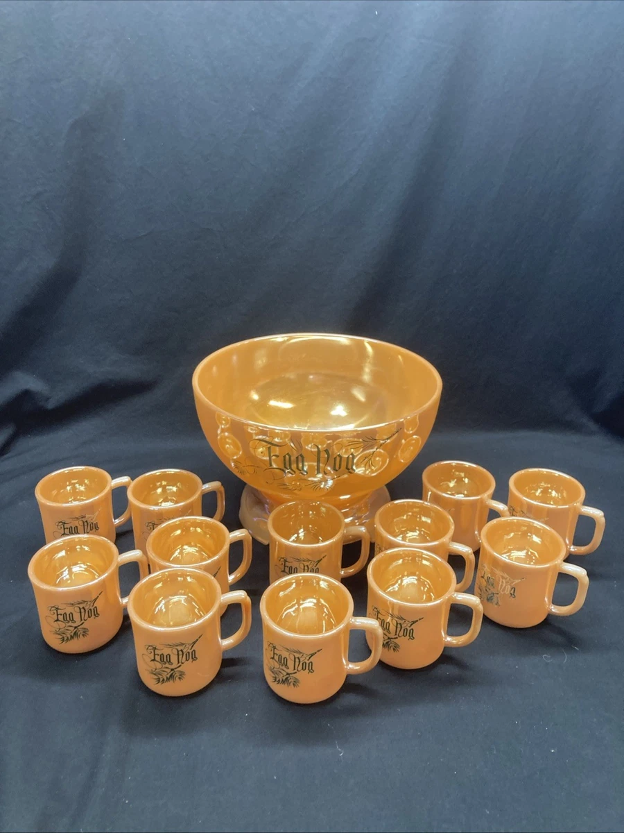 Tom Jerry Punch Bowl Set In Anchor Hocking Fire-King 40s, 50s, 60s