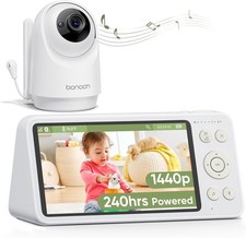 bonoch 5.5" 1440p Baby Monitor with Camera and Audio, No WiFi Baby Camera, 240h