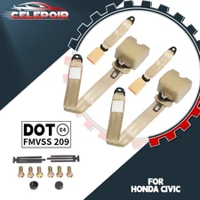 2pcs Premium 3-point Adjustable safety car Seat Belt Straps Kit Fits Honda Civic