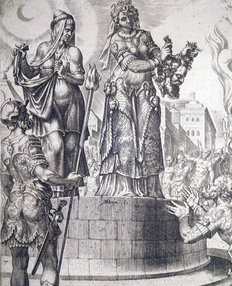 Kupferstich, Judith und Holofernes, M. van Heemskerck(/ P. Galle, 1564, N H 213 - Bild 2 von 4
